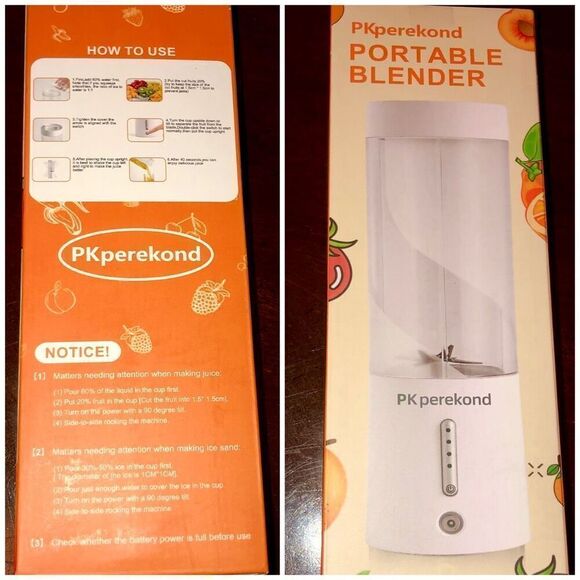 PK PEREKOND - NWT - Portable Juicer/ Blender. USB Rechargeable & Personal Sized - Picture 11 of 13